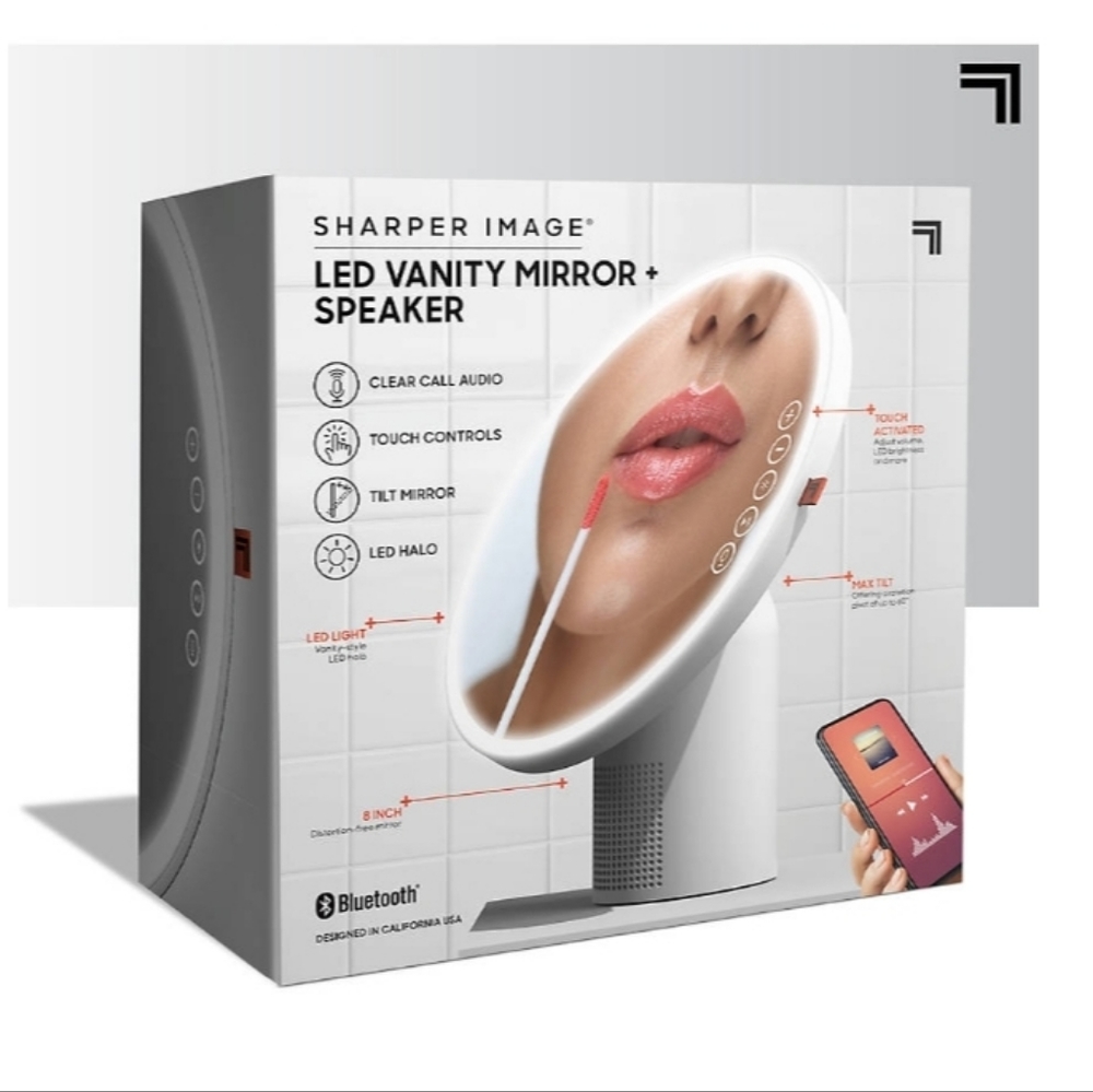 Shaper Image tilting Bluetooth mirror